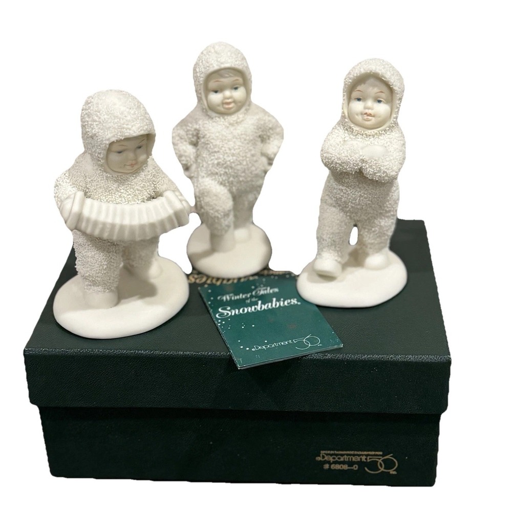 VTG Dept 56 Snowbabies DANCING TO A TUNE SET/3  Christmas Item #6808-0 Orig Box